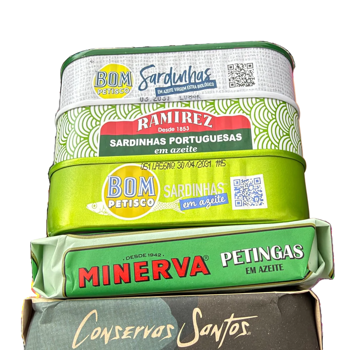 Portuguese sardines tasting bundle – five tins in olive oil