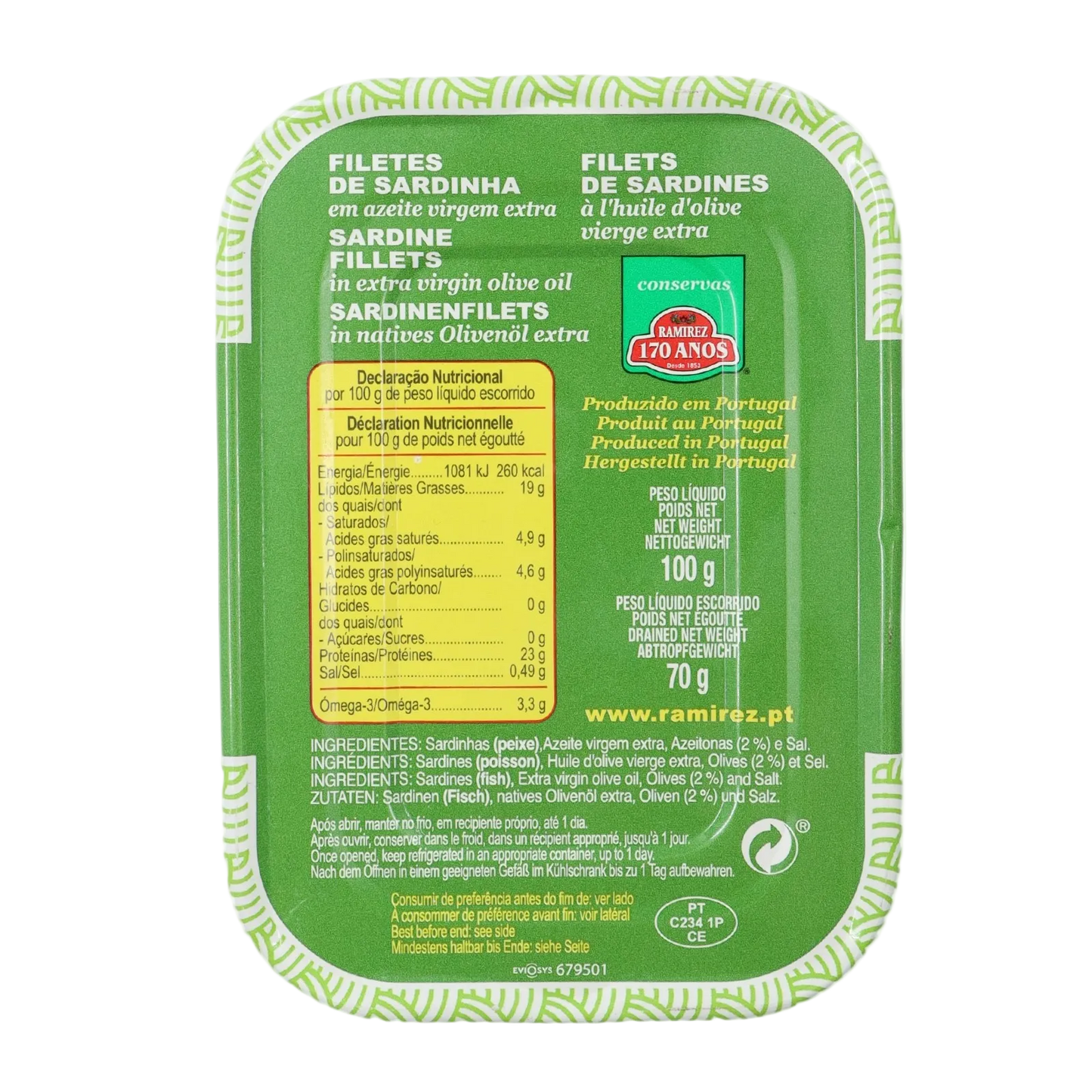 Ramirez kondita sardiinifileed ekstra neitsioliiviõlis