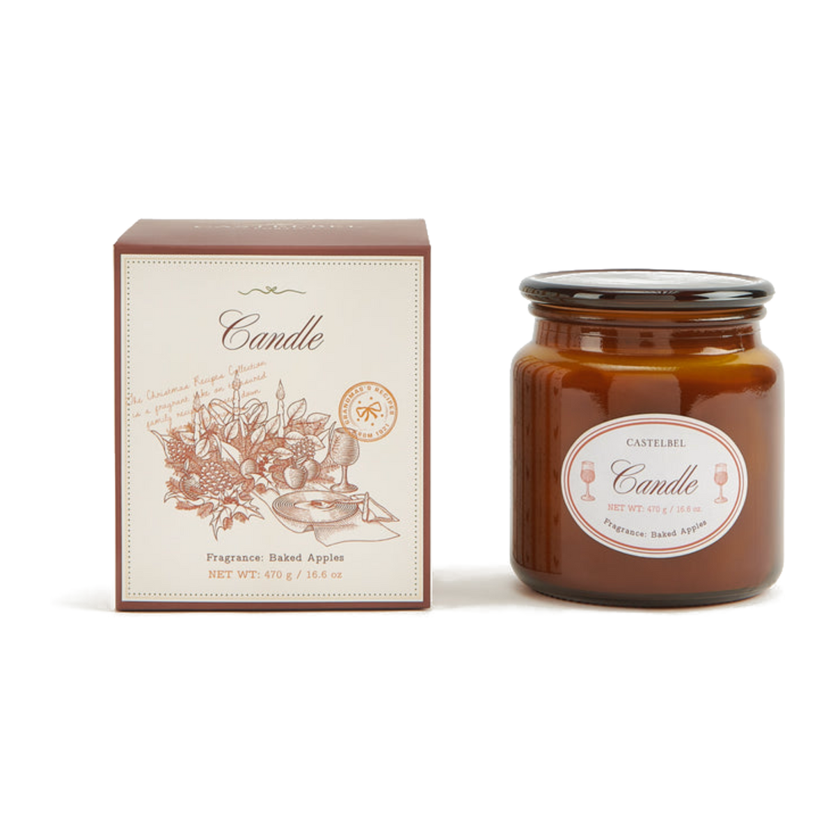 Castelbel Baked Apples scented candle, Portuguese home fragrance