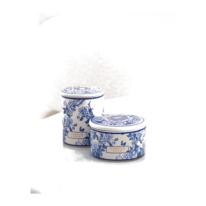 Portus Cale Gold & Blue Scented Candle 210g with Jewel Box Soap – official styled view