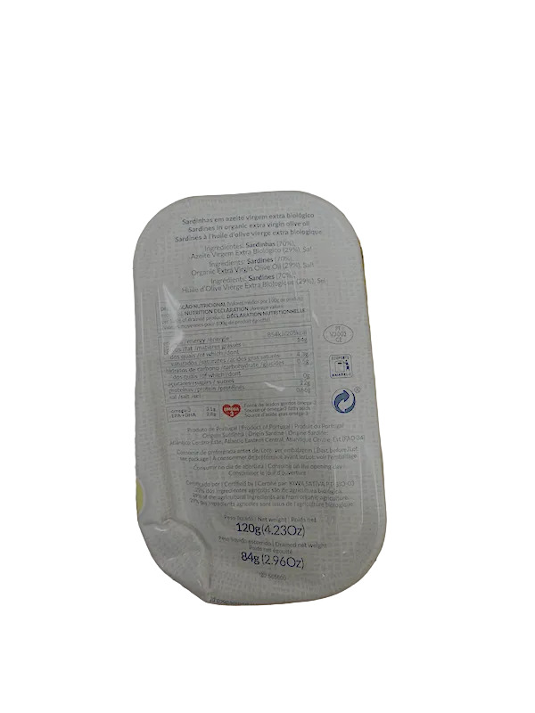 Bom Petisco BIO sardiinid oliiviõlis (Kole plekk)