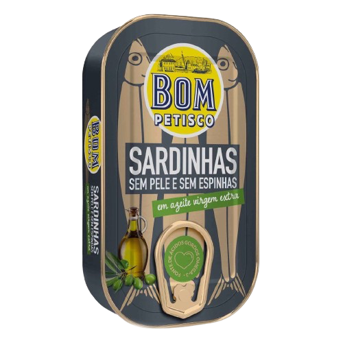 Bom Petisco sardines skinless and boneless in extra virgin olive oil