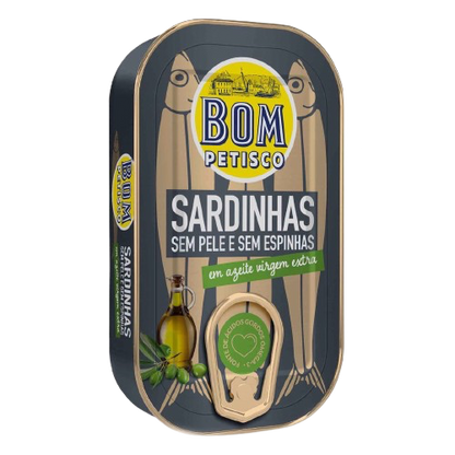 Bom Petisco skinless and boneless sardines in extra virgin olive oil