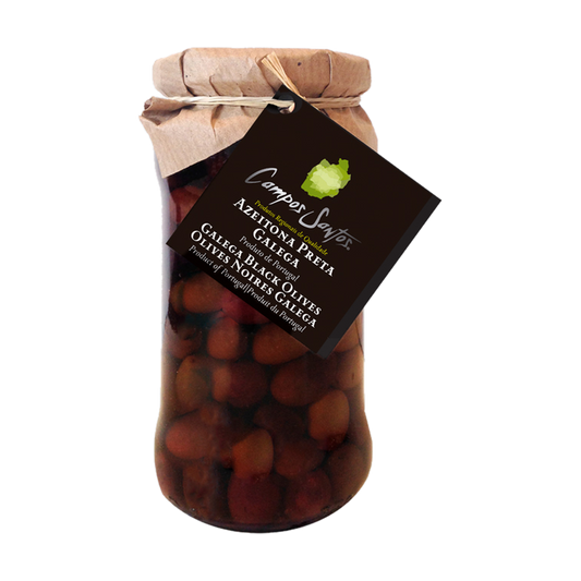 Campo Santos Galega black olives, 360g pack