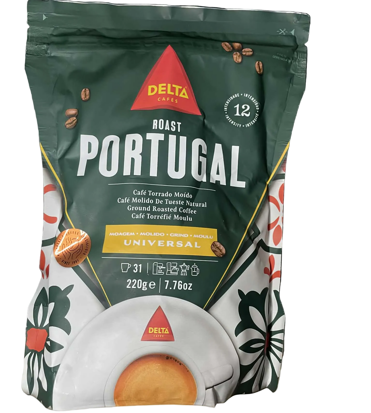 Delta Roast Portugal coffee package on a white background