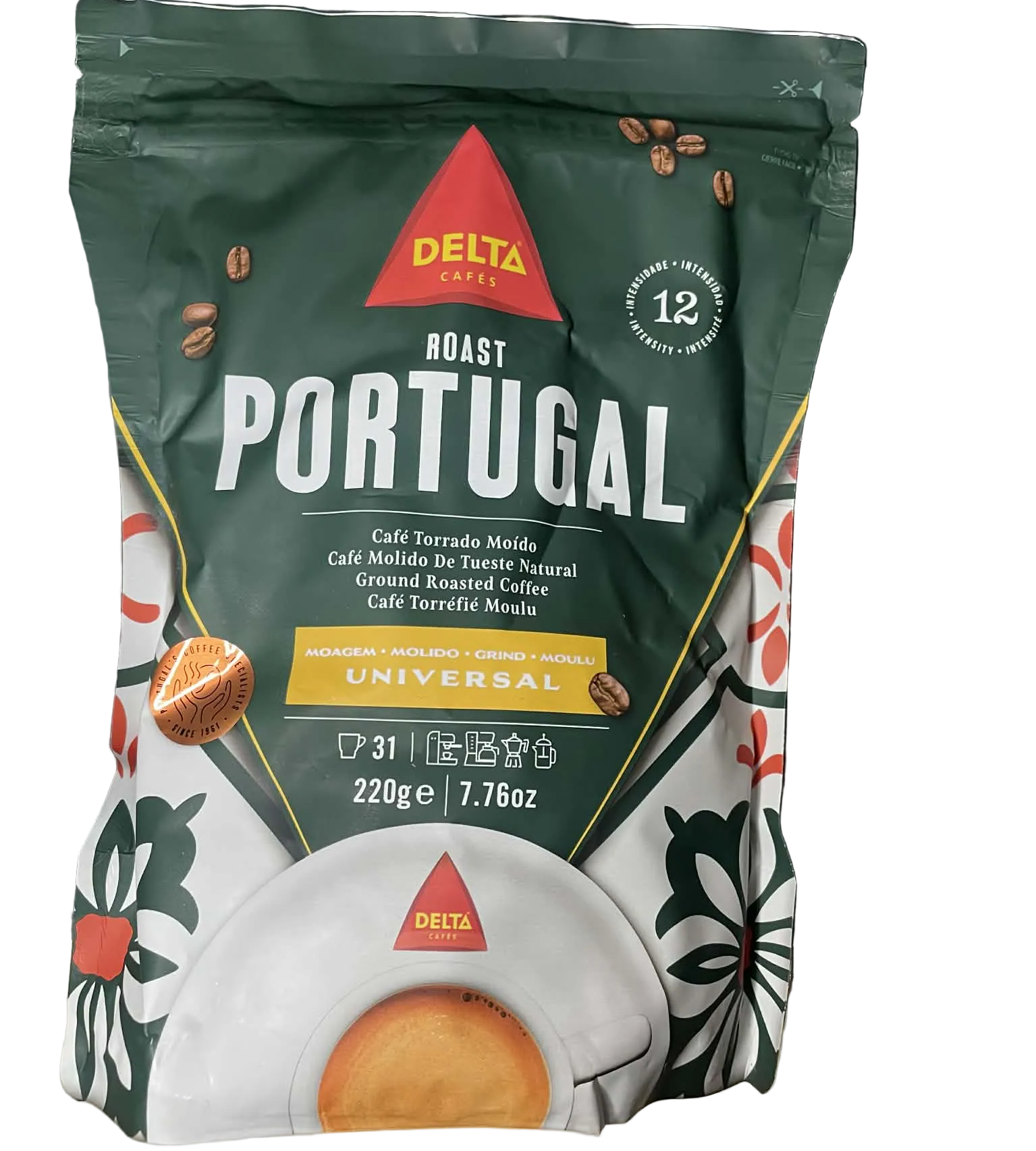 Delta Roast Portugal coffee package on a white background