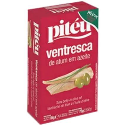 Pitéu tuna ventresca in olive oil 115g — tin front